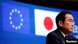 资料图片:2023年7月13日前日本首相岸田文雄出席在布鲁塞尔举行的欧盟-日本峰会。