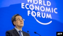 中国副总理丁薛祥在达沃斯出席世界经济论坛年度会议。(2025年1月21日)