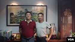 唐恺(左)和六四后被通缉的学运领袖杨涛曾被关在秦城监狱同一监号(唐恺提供)