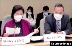 香港警务处副处长周一鸣 (图右,联合国网上直播截图)