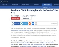 非政府、非营利独立组织美国海军研究所的“海上平叛项目”(Maritime Counterinsurgency Project )于2022年7月启动。(照片来源:网站截图)