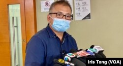 成功连任的香港记者协会主席陈朗升。(美国之音汤惠芸)