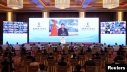 中国领导人习近平在北京主持召开“金砖五国”视频峰会。(2022年6月23日)