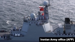 资料照:中国、俄罗斯和伊朗海军在印度洋举行联合军演 (2022年1月21日)