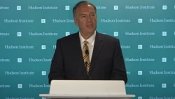 美国前国务卿蓬佩奥(Michael Pompeo)在华盛顿智库哈德逊研究所发表演讲。(照片来源:视频截图)