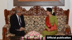 ဒေါ်အောင်ဆန်းစုကြည်နဲ့ ကုလ မြန်မာ နိုင်ငံ ဆိုင်ရာ အထူးအကြံပေးပုဂ္ဂိုလ် Mr. Vijay Nambiarတို့ ဒီကနေ့ နေပြည်တော်မှာ တွေ့ဆုံ (MOI)