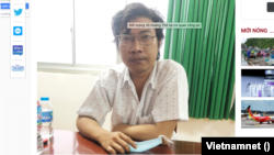 Facebooker Võ Hoàng Sơn tại cơ quan công an.