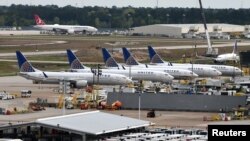 Máy bay của United Airlines đậu tại Phi trường Liên lục địa George Bush ở Houston, Texas (ảnh chụp ngày 18/3/2019.