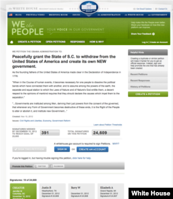 德克萨斯州民众在白宫网站上的请愿书(白宫网站)