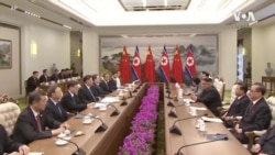 在与特朗普僵持不下之际习近平与金正恩在朝鲜会面 在与特朗普僵持不下之际习近平与金正恩在朝鲜会面