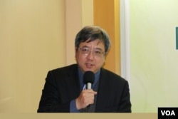 中华经济研究院第一研究所所长刘孟俊 (美国之音记者杨明拍摄)