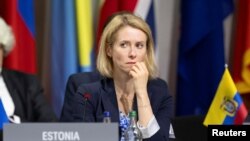Прем'єрка Естонії Кая Каллас під час мирного саміту у Швейцарії, 16 червня 2024. Urs Flueeler/Pool via REUTERS
