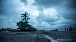 在南中国海执行例行任务的美国海军罗纳德.里根号(USS Ronald Reagan)航空母舰。(2021年6月14日)