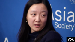 史汀森研究中心东南亚项目高级研究员孙云在美国亚洲协会在纽约举行的“向川普总统建言亚洲政策”讨论会上(亚洲协会图片,2016年11月10日)