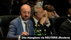 2022年11月15日,欧洲理事会主席米歇尔在G20峰会上。