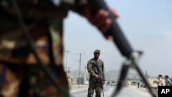 阿富汗政府军士兵(2019年4月28号摄)