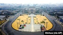 中国陕西西安为新冠防疫封城后的西安城景象。(2021年12月23日)