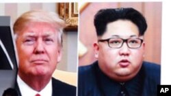 အမေရိကန်သမ္မတ Donald Trump နဲ့ မြောက်ကိုရီးယားခေါင်းဆောင် Kim Jong Un