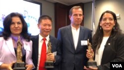 三家人权组织获颁美国国家民主基金会2019“民主奖”(美国之音萧雨拍摄)