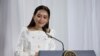 资料照:泰国总理帕东坦·西那瓦(Paetongtarn Shinawatra)在曼谷举行的一个记者会上。(2024年8月18日)