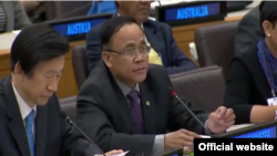 ဒုတိယနိုင်ငံခြားရေးဝန်ကြီး ဦးကျော်တင် CTBT စည်းဝေးပွဲ တက်ရောက်နေစဉ်။