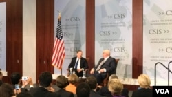 美国贸易代表罗伯特·莱特希泽周一在战略与国际研究中心发表演讲时说世贸组织争端解决机制不足以解决中国规模巨大的重商主义行为。(VOA 萧洵摄影)