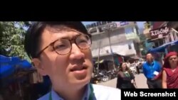 本土民主前线发言人梁天琦在印度(RFA视频截图)