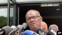 资料照:所罗门群岛新总理杰里迈亚·马内莱(Jeremiah Manele)(美联社转发)