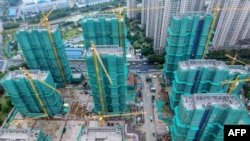 苏省淮安市正在兴建的住宅社区空拍图。(法新社:2024年10月17日)