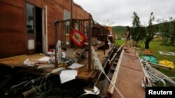 Quang cảnh tại thị trấn Yeppoon ở đông bắc Australia sau khi trận bão Marcia đổ bộ vào nơi này.