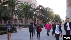 南加州大学校园一角(美国之音拍摄)