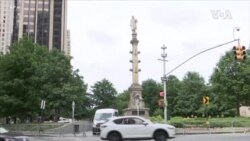 纽约在许多历史人物雕像被推倒之时保护哥伦布纪念塔