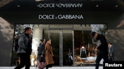 意大利奢侈品牌杜嘉班纳(Dolce & Gabbana)在上海的一家商店。(2018年11月22日)