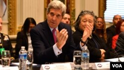 美国国务卿约翰·克里在白宫会议上讲话(2016年1月5日)