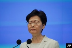 香港特首林郑月娥举行记者会。(2019年6月18日)