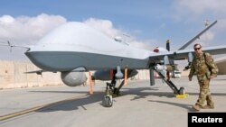 资料照:美国MQ-9收割者无人侦察机