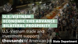 Bộ Ngoại giao Mỹ: Các hoạt động thương mại và đầu tư giữa Hoa Kỳ và Việt Nam giúp hỗ trợ hàng nghìn việc làm ở Mỹ