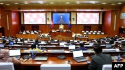 រូបឯកសារ៖ ទិដ្ឋភាពទូទៅនៃសម័យប្រជុំមួយរបស់រដ្ឋសភាកម្ពុជាក្នុងរាជធានីភ្នំពេញកាលពីថ្ងៃទី២៥ ខែតុលា ឆ្នាំ២០២១។ (AFP/រូបផ្តល់ឱ្យដោយរដ្ឋសភាកម្ពុជា)