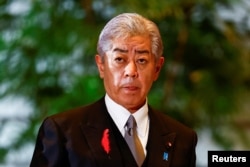 资料照:日本外务大臣岩屋毅在东京首相官邸。(2024年10月1日)