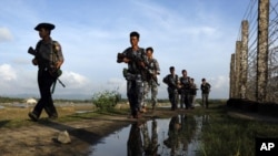 ရခိုင်မြောက်ပိုင်းလုံခြုံရေးတပ်များ တာဝန်ယူနေစဉ်