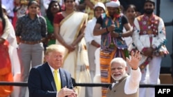 Donald Trump နဲ့ Narendra Modi အိန္ဒိယလူထုနဲ့ တွေ့ဆုံ