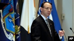 负责特别检察官穆勒的通俄调查的司法部副部长罗森斯坦(资料照片)