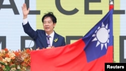 台湾总统赖清德2024年5月20日宣誓就职后发表就职演说。(路透社)