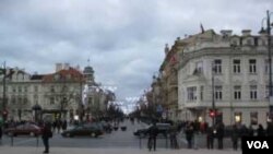 中国加强在立陶宛的间谍活动,成为立陶宛国家安全威胁。立陶宛首都维尔纽斯市中心。(美国之音白桦)