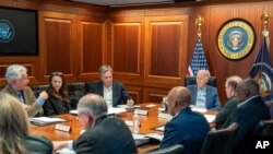 2024年4月13日,伊朗袭击以色列后,拜登总统在白宫紧急会晤国安团队。