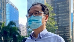 前支联会秘书蔡耀昌因去年维园六四烛光集会,11月1日在区域法院承认“煽动他人参与未经批准集结罪” (美国之音/汤惠芸)