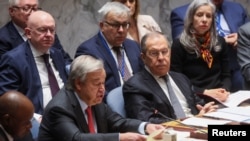 联合国秘书长安东尼奥·古特雷斯(Antonio Guterres)2023年4月24在安理会上发言。(路透社)