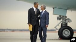 芝加哥市长到机场迎接奥巴马