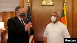 美国国务卿蓬佩奥2020年10月28日会见了斯里兰卡总统拉贾帕克萨(路透社)