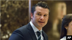 Pete Hegseth tampil dalam sebuah kesempatan. (Foto: AP)